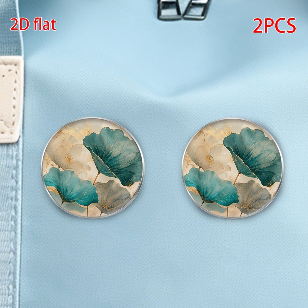2pcs Golden Lotus Leaf Pattern Brooch, Unisex Gift